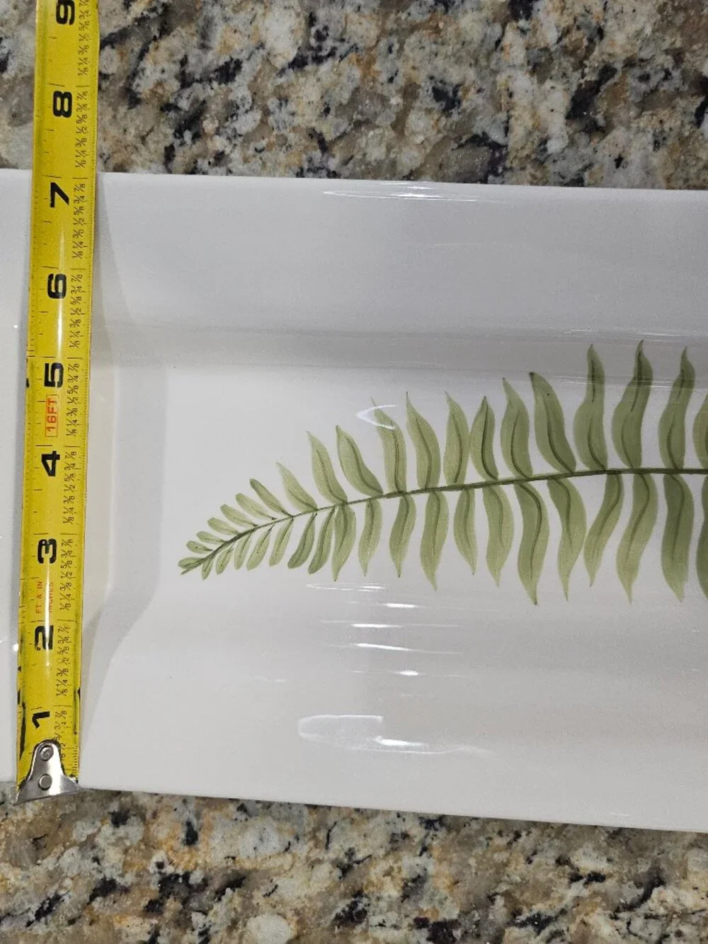 Pottery Barn FERN Botanical Long Rectangular Appetizer Serving Platter 14